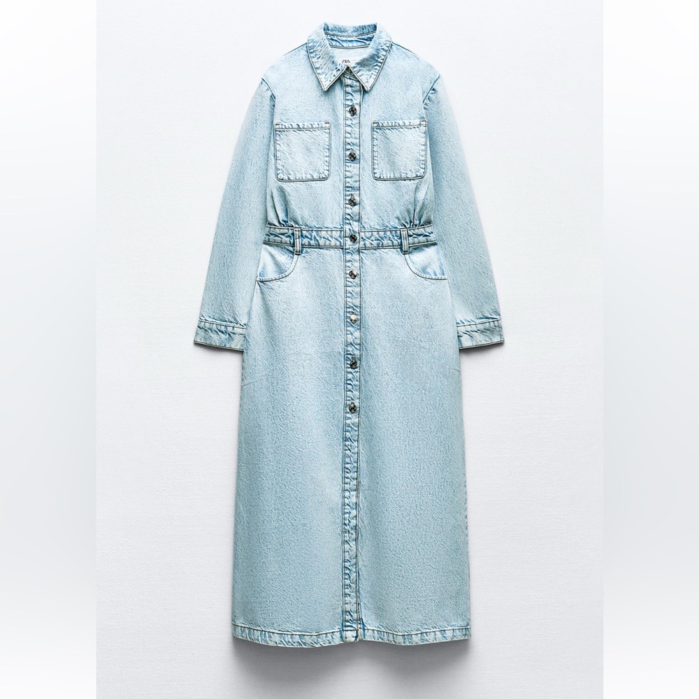 NWT Zara Denim Midi Dress Size M
